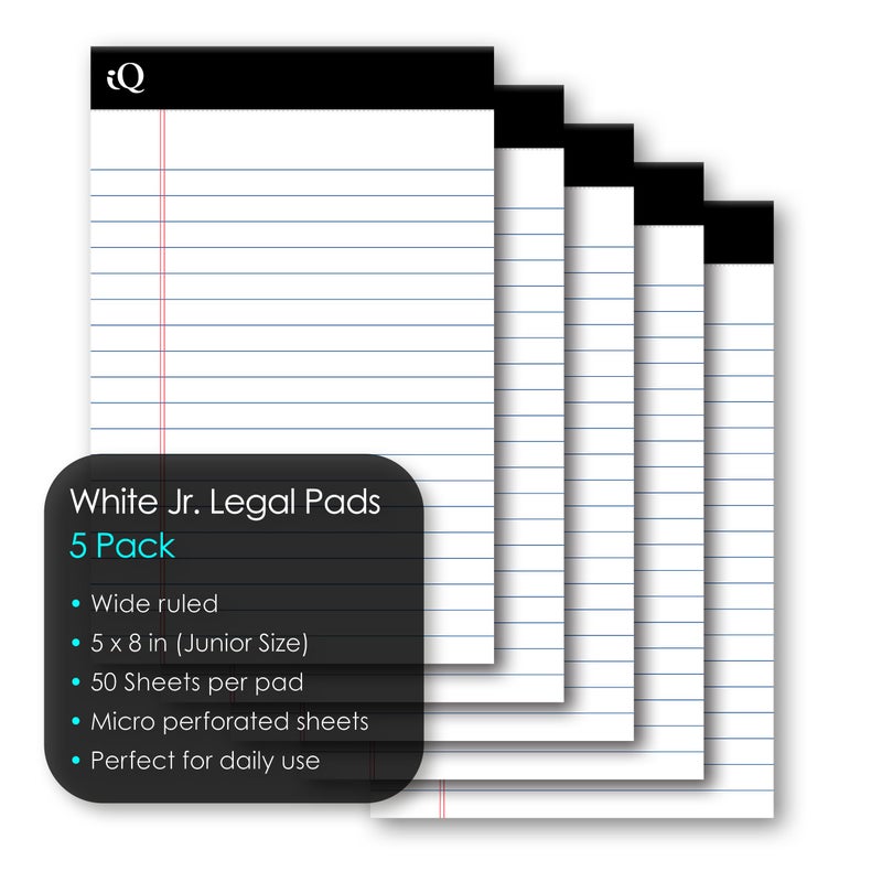 iScholar Junior White Legal Pad  5 Pack (65805) - Image 3